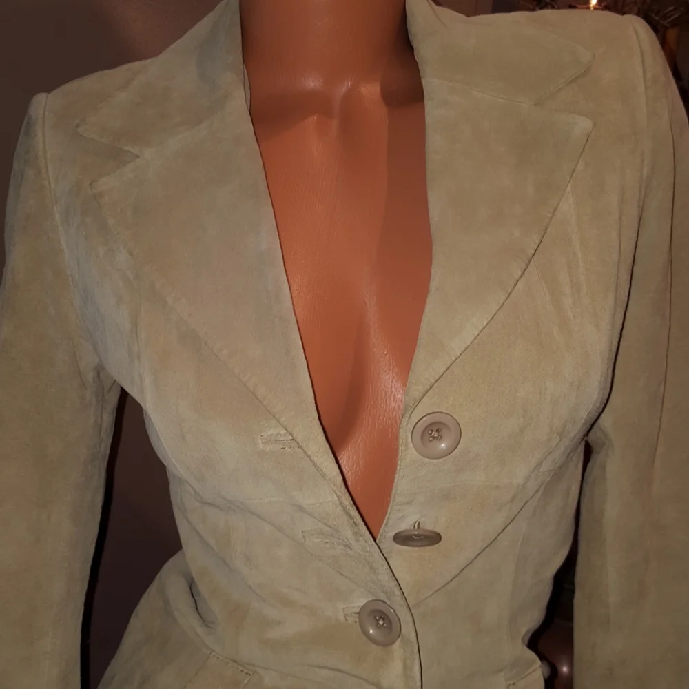 Bebe genuine leather 4 button blazer long coat SP - Picture 2 of 7